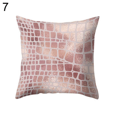 

Pink Geometric Pattern Throw Pillow Case Cushion Cover Sofa Bedding Articles