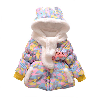 

Toddler Baby Girl Camouflage Print Doll Winter Warm Jacket Hooded Windproof Coat