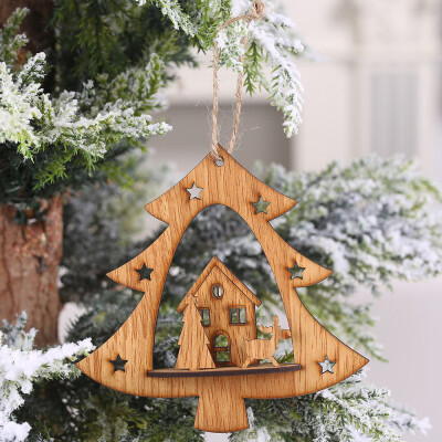 

〖Follure〗DIY Wooden Tree Pendant Creative Hollow Christmas Tree Hanging Ornaments