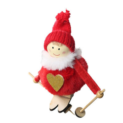 

Skiing Plush Angel Christmas Drop Ornaments Christmas Tree Decoration Kids Gift For Holiday Festive Home Decor