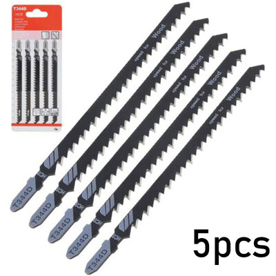 

5pcs T344D 6T T-Shank Jigsaw Blades Cutter For Wood Plastics Fast Cutting Tool A