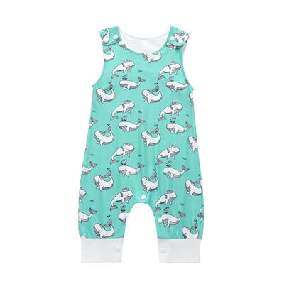 

Newborn Toddler Rompers Cotton Sleeveless Animal Printed Jumpsuits Outfit