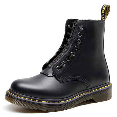 

Cross-border 1460 Martin boots mens new front double zipper leather booties two wear large size motorcycle boots couple British wind