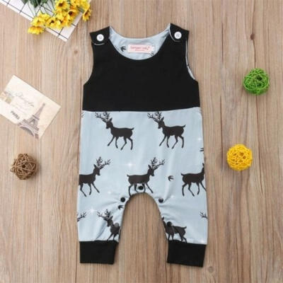 

Christmas Newborn Infant Baby Boy Girl Elk Printed Romper Bodysuit Jumpsuit Clothes Outfits 0-24M