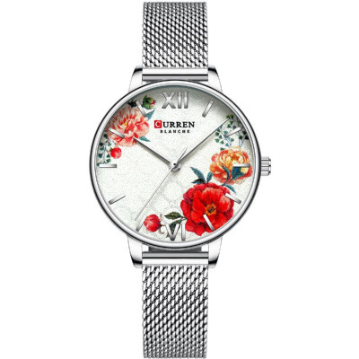 

CURREN 9060 Luxury Casual Business Quartz Women Watch Flower Dial Elegant Exquisite Lady Wrist Watch 3ATM Waterproof Clock Wristwa