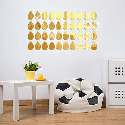 

〖Follure〗50Pcs 3D Mirror Raindrop Vinyl Removable Wall Sticker Decal Home Decor Art GD