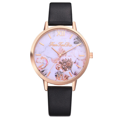 

FanTeeDa Women Bracelet Watch Contracted Rose Gold Leather WristWatches Women Dress Ladies Quartz Clock Dropshiping 533