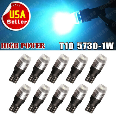 

10pcs High Power T10 5730 2-Led Ice Blue Dome Map Trunk Interior Light Bulbs 194