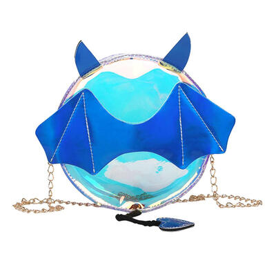 

Women Girl Sequin Shoulder Bags Cartoon Bat Transparent Round Crossbody Bag