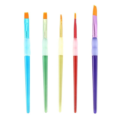 

5Pcs Candy Color Nylon Hair Watercolor Round Pointed Tip Art Painting Brush Set