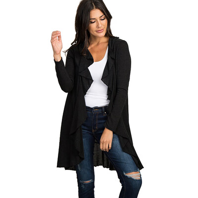 

Toponeto Women Warm Solid Coat Outwear Tops Casual Open Front Cardigan