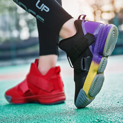 

Basketball shoes wear-resistant anti-war boots sliding high to help fly woven non-slip breathable outdoor sports shoes
