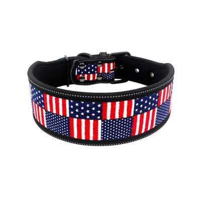 

Reflective Nylon Dog Collar Fashion Printed Adjustable Pet Collars For Medium Large Dogs Pitbull  M L