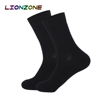 

LIONZONE Mens Dress Socks Business Black White Navy Blue Red Socks Thick Antibacterial Hygroscopic Breathable Bamboo Socks