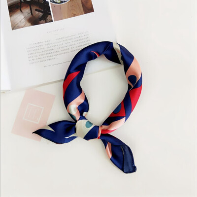 

Silk Scarf Women Spring Summer Retro Scarf Multicolor Head Scarf Stripe Design Print Kerchief Woman Neck Shawl Wraps Echarpe