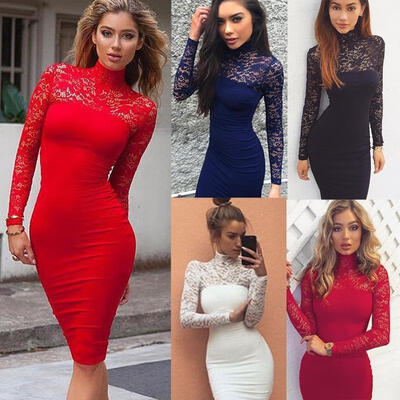 

Sexy Women&39s Ladies Bandage Bodycon Evening Party Cocktail Lace Short Mini Dress