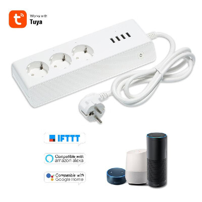 

WiFi Smart Power Strip Socket Compatible with Amazon Alexa Google Home Voice Control Multi-Plug Timer Switch Power Strip Outlet wi