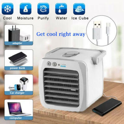 

USB Mini Portable Air Conditioner Humidifier Cooler Purify USB Rechargeable