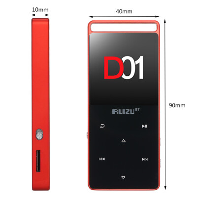 

RUIZU D01 HiFi MP3 Player 4G8G 18 inches Touch Button Voice Recorder FM E-Book Clock Video Pedometer USB BT Metal MP3 Music Play