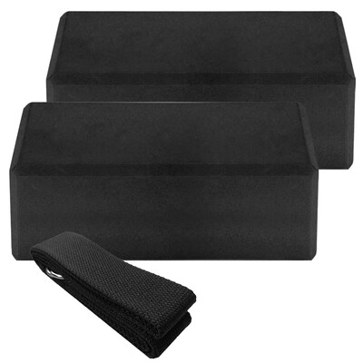 

2pcs EVA Yoga Blocks 1pcs Cotton Yoga Strap Stability Blocks Yoga Strap Set for Yoga Pilates Meditation