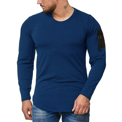 

Mens Slim Fit O Neck Long Sleeve Muscle Tee T-shirt Casual Stretch Tops Blouse