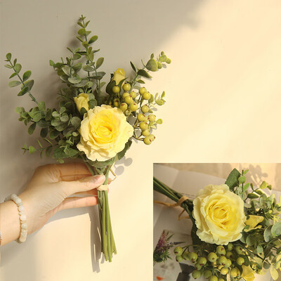 

Gobestart Range Rose Hydrangea Flowers Bouquet Bunch Home Wedding Party Gift Deco