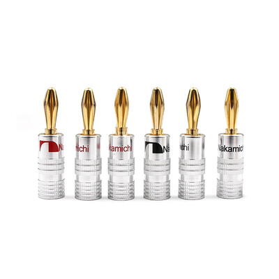 

24K Gold Banana Plugs Audio Jack Connectors Dual Screw Lock Jack Speaker Banana Connectors for Speaker Wire Wall Plate 16 Pairs 3