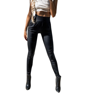 

Tailored Women Stretchy Leather Trousers Skinny High Waist Leggings Pencil Pants