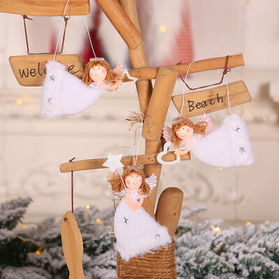 

Tailored Christmas Cute Love Plush Flying Angel Pendant Christmas Tree Decoration 3PC