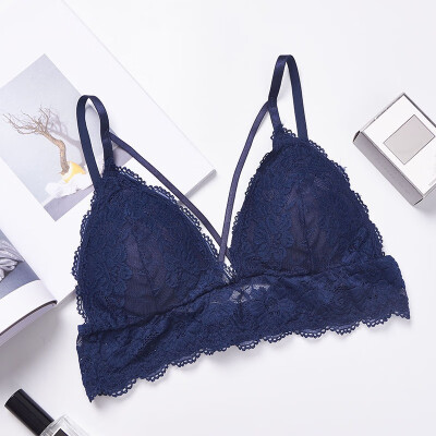 

Sexy Deep V Floral Lace Bras Bralette Intimates Thin Belt Lingerie Wirefree Seamless Underwear