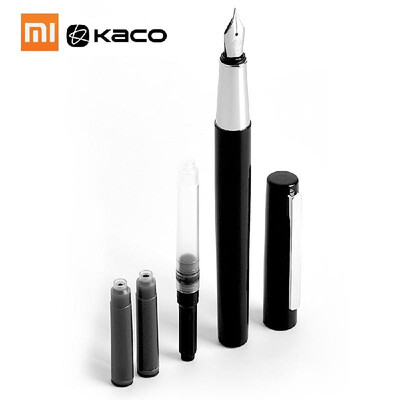 

Xiaomi KACO BRIO BlackWhite Fountain Pen EF with Ink Bag Storage Bag Box Case 03mm Metal Inking Pen for Writing Signing Pen