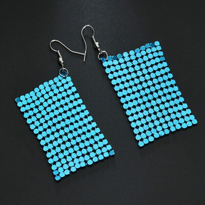 

Women Fashion Retro Full Sequins Dangle Earrings Charm Long Hook Earrings