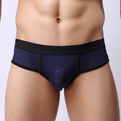 

Mens Low Rise Elastic Waist Breathable Underwear Hollow Soft Comfy Boxer Briefs