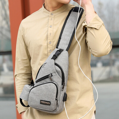 

Tailored Mens Charging Chest Bag Travel Bag Fashion Bag Multi-Function Messenger Bag