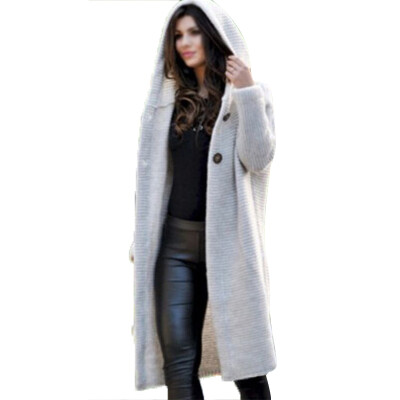 

Women Ladies Cardigan Jacket Coat Hoodie Hooded Knitted Long Sweater Jumper Tops