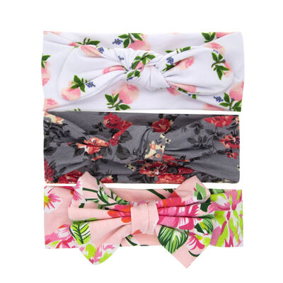 

3pcs Newborn Headband Ribbon Elastic Baby Headdress Kids Hair Band Girl Bow Knot