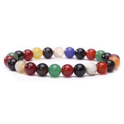 

12 Colors Agate Couple Bracelets 8Mm Natural Stone Beads Healing Energy Bracelet For Women Men