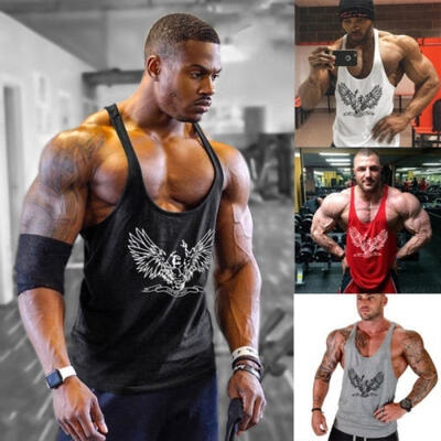 

Mens Tank Tops Undershirt Vest Singlet Gym Athletic Bodybuilding Fitness Muscle