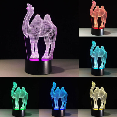 

Gobestart 3D illusion Visual Night Light 7 Colors Change LED Desk Lamp Bedroom Home Decor