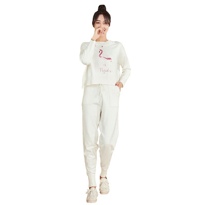 

KUN XUAN Womens casual fashion autumn&winter white pullover suit 17720