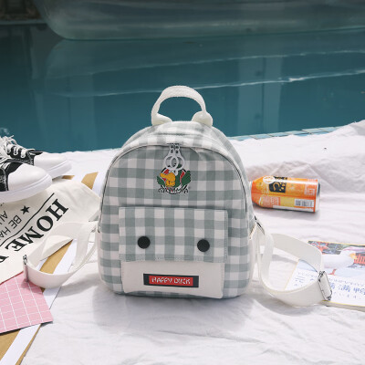 

Bag ins wind shoulder bag female 2019 new fashion trend plaid backpack Korean version of the simple Sen student bag