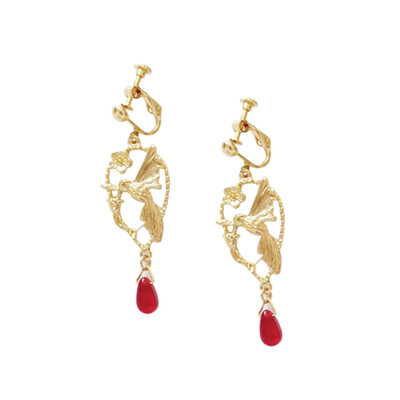 

Gold Color Birds Flowers Big Earrings for Women New Design Cute Fashion Jewelry Vintage Accessory