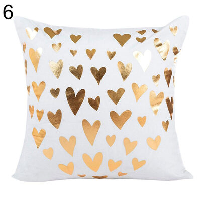 

Gilding Leaves Letter Pillow Protector Case Cushion Cover Sofa Bedding Articles