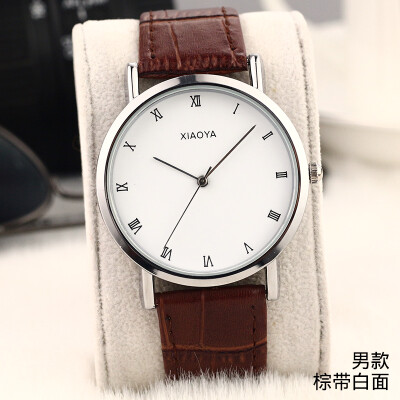 

Korean fashion trend watch female student Korean version of simple casual atmosphere quartz watch belt mens watch couple watch