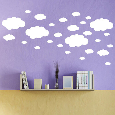 

Gobestart 27pcs DIY Clouds Wall Decals Childrens Room Home Decoration Art