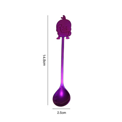 

Toponeto Colorful Spoon Handle Spoons Flatware Ice Cream Drinking Tools Kitchen Gadget