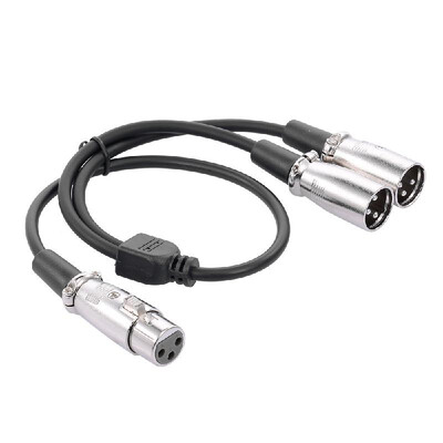 

XLR Cable 1 Female to 2 Male Cannon Cable Microphone Audio Cable for Amplifier&Sound Console 50cm Black
