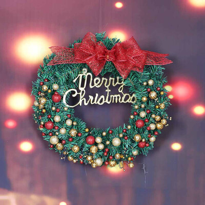 

Tailored Merry Christmas Wreath 40cm Window Door Decorations Gold Powder Ball Ornament