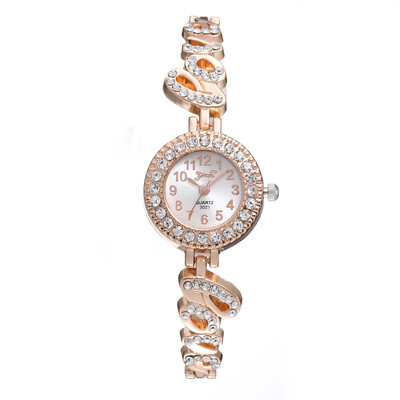 

New ladies creative LOVE full diamond luxury quartz suit watch female quartz watch