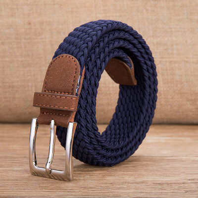 

New Elastic Force Unisex belt Solid Color Canvas Pin Buckle Men belt Casual elasticity student Men&Women Wild belt